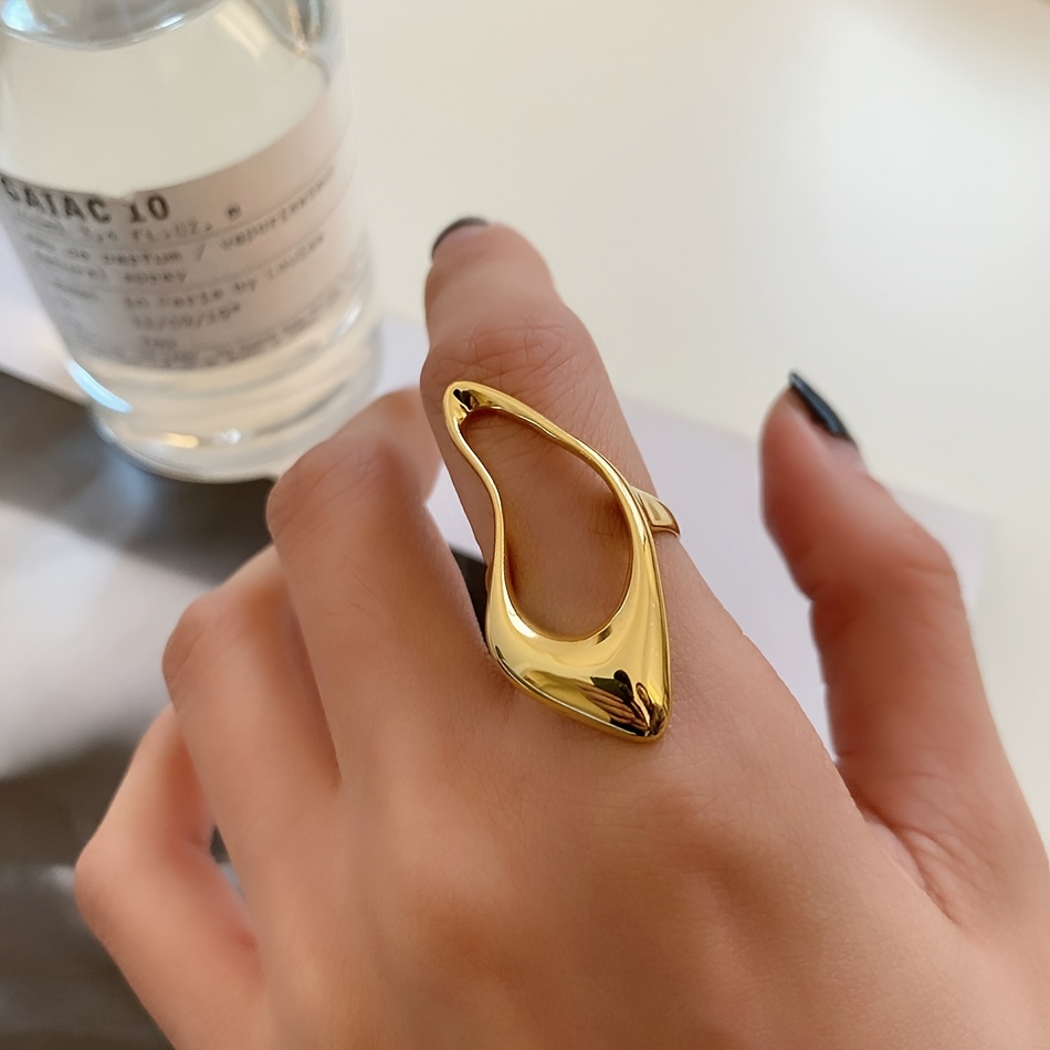 Women's Elegant Irregular Open-End Stainless Steel Ring, Gift